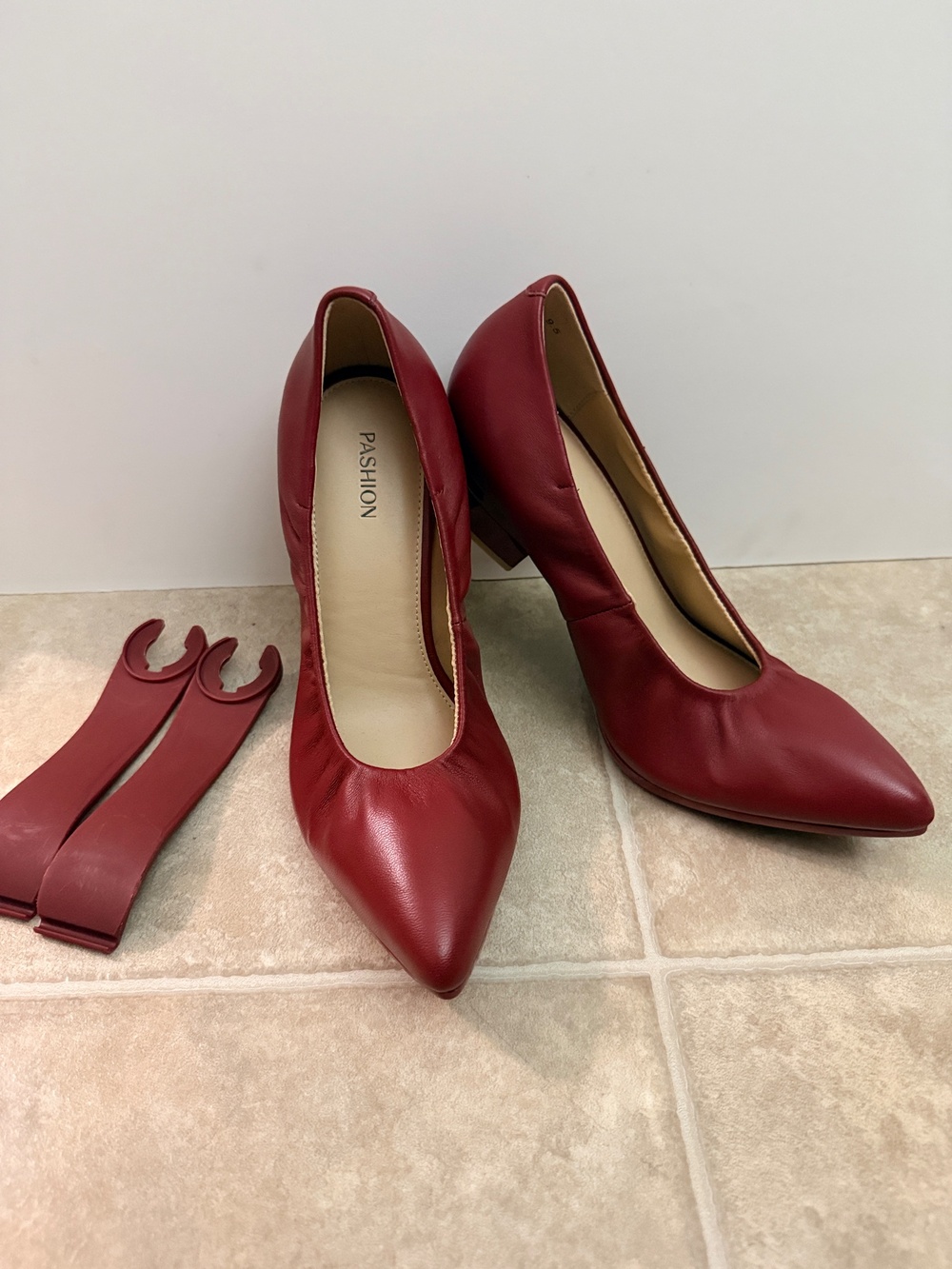 Size 9.5 Pashion Footwear Merlot Stretch Leather Pumps